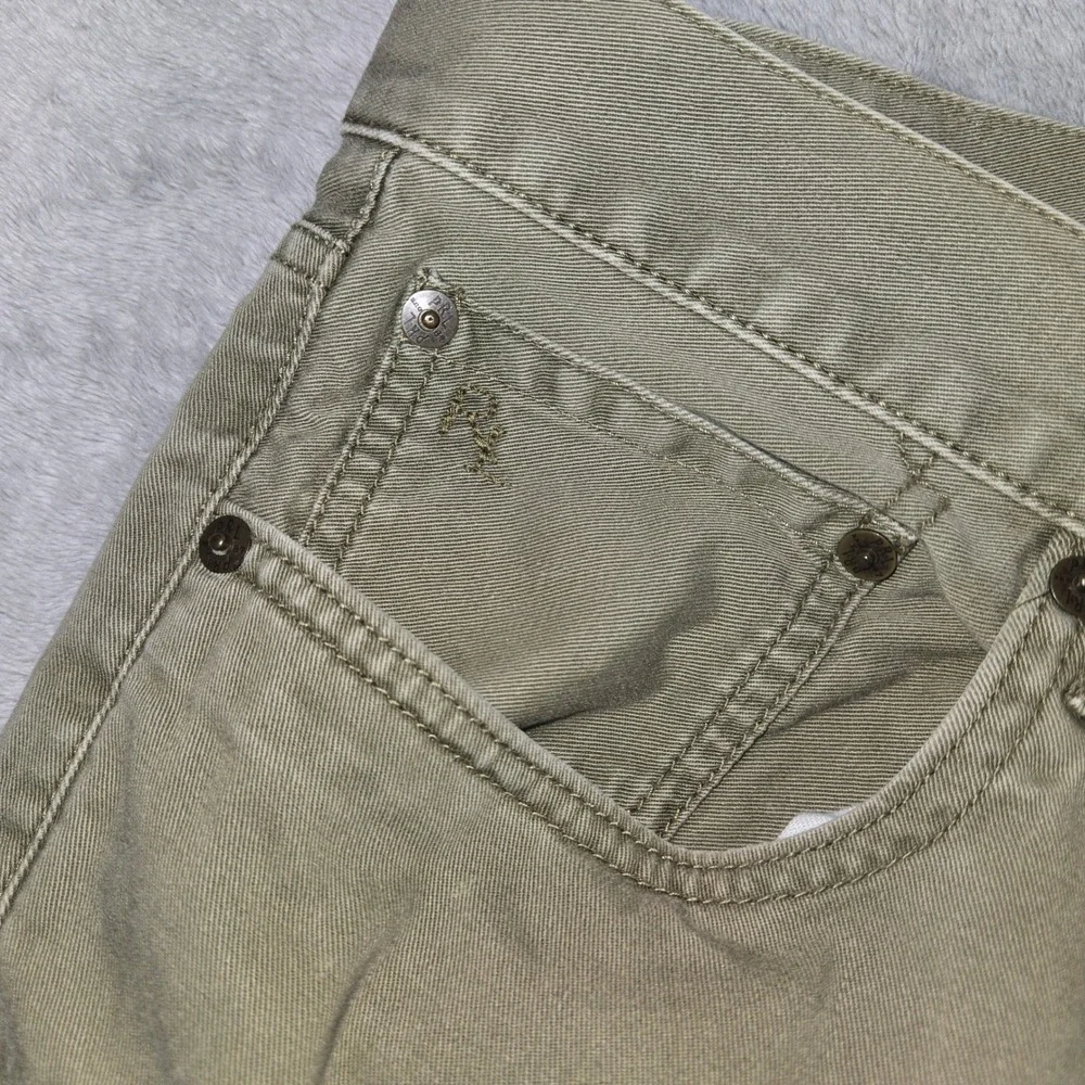 Polo Ralph Lauren Mens Chino Jeans 35/32 Olive Green Cotton Straight Leg